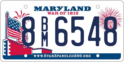 MD license plate 8BM6548