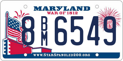 MD license plate 8BM6549