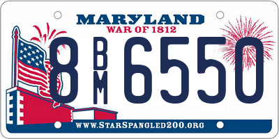 MD license plate 8BM6550
