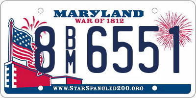 MD license plate 8BM6551