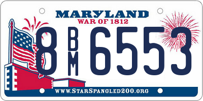 MD license plate 8BM6553