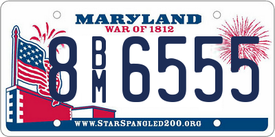 MD license plate 8BM6555