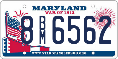 MD license plate 8BM6562