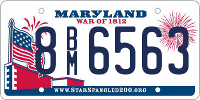 MD license plate 8BM6563