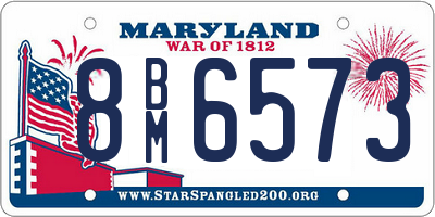 MD license plate 8BM6573