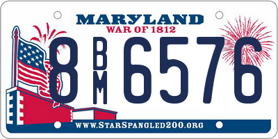 MD license plate 8BM6576