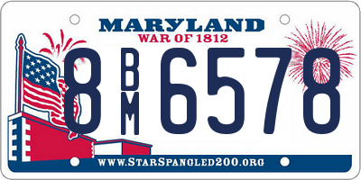 MD license plate 8BM6578