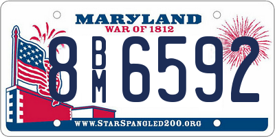 MD license plate 8BM6592