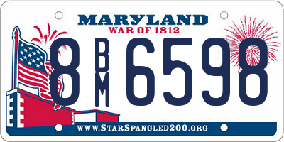 MD license plate 8BM6598