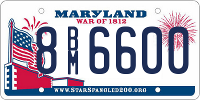 MD license plate 8BM6600