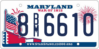 MD license plate 8BM6610