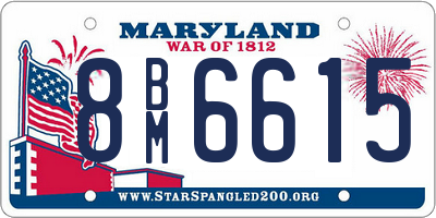 MD license plate 8BM6615