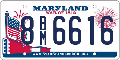 MD license plate 8BM6616