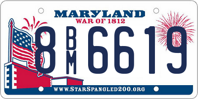 MD license plate 8BM6619