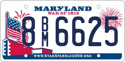 MD license plate 8BM6625