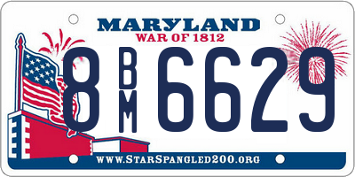 MD license plate 8BM6629