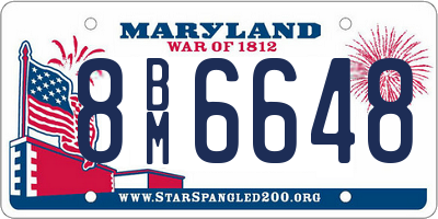 MD license plate 8BM6648