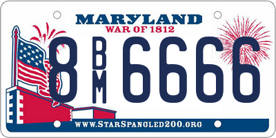 MD license plate 8BM6666