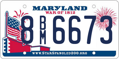 MD license plate 8BM6673