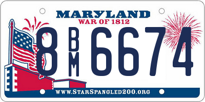 MD license plate 8BM6674