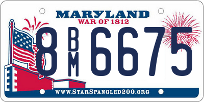 MD license plate 8BM6675