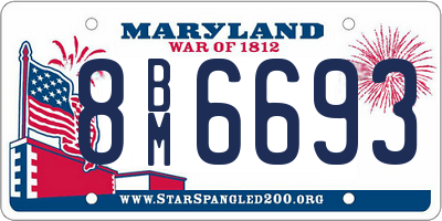 MD license plate 8BM6693