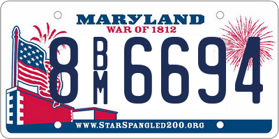 MD license plate 8BM6694