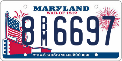 MD license plate 8BM6697