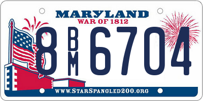 MD license plate 8BM6704