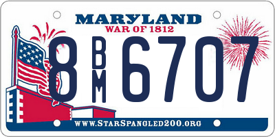 MD license plate 8BM6707