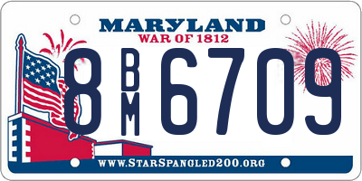 MD license plate 8BM6709