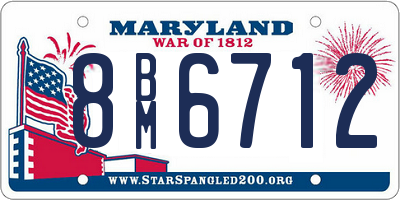MD license plate 8BM6712