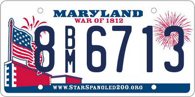 MD license plate 8BM6713