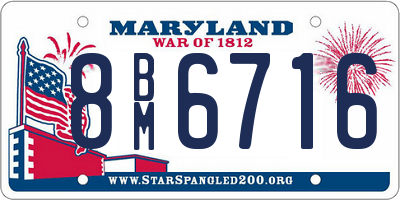 MD license plate 8BM6716