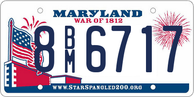 MD license plate 8BM6717