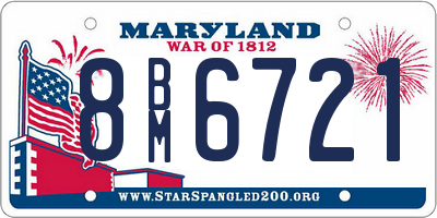 MD license plate 8BM6721