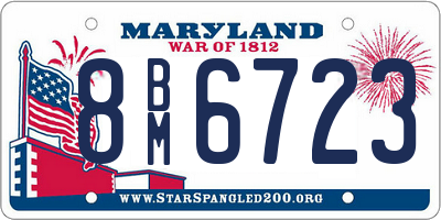 MD license plate 8BM6723
