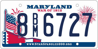 MD license plate 8BM6727