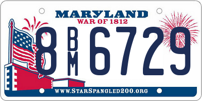 MD license plate 8BM6729