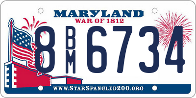 MD license plate 8BM6734