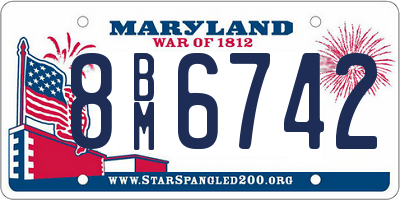 MD license plate 8BM6742