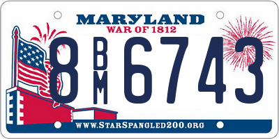 MD license plate 8BM6743