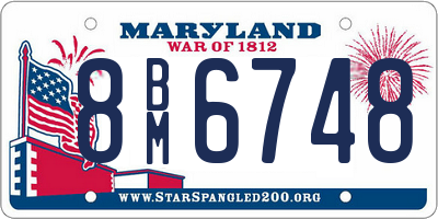MD license plate 8BM6748