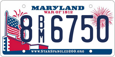 MD license plate 8BM6750