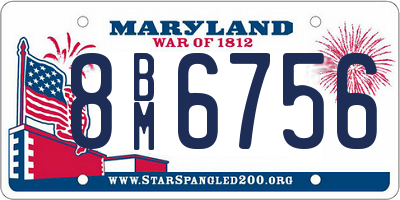 MD license plate 8BM6756