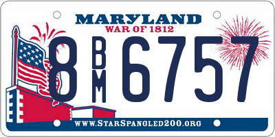 MD license plate 8BM6757