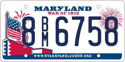 MD license plate 8BM6758