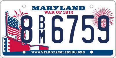 MD license plate 8BM6759