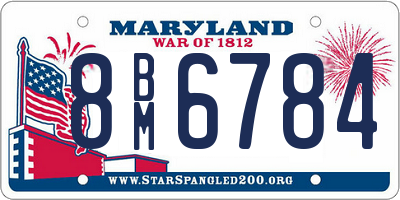 MD license plate 8BM6784