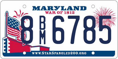 MD license plate 8BM6785